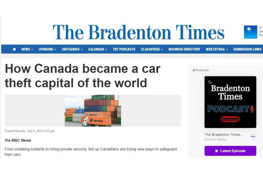 Канада стала мировым центром угонов автомобилей