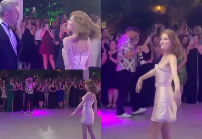 Elçin Sanqu toyda ləzginka oynadı