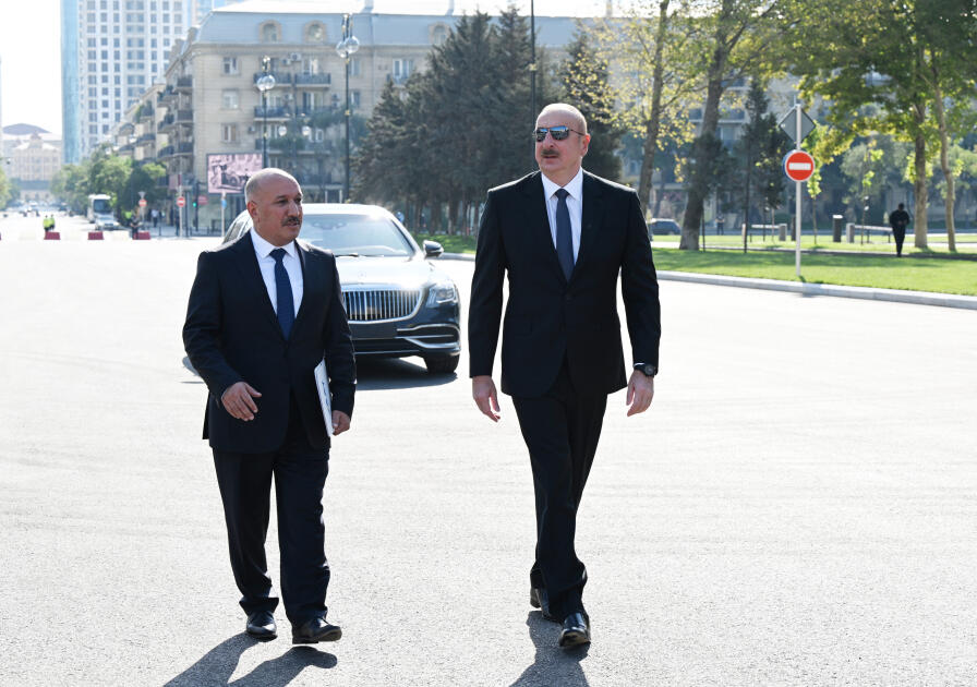 Президент Ильхам Алиев принял участие в открытии новой автомобильной дороги, построенной на месте моста «Джаваншир»