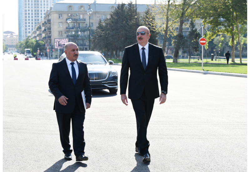 Президент Ильхам Алиев принял участие в открытии новой автомобильной дороги, построенной на месте моста «Джаваншир»