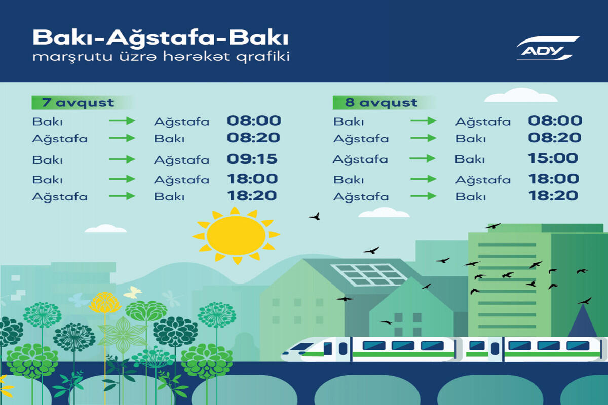 Bu marşrut üzrə əlavə qatar reysləri təyin edilib