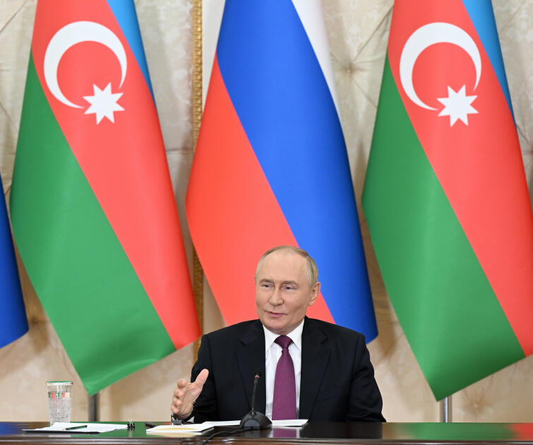 Президент Ильхам Алиев и Владимир Путин выступили с заявлениями для прессы