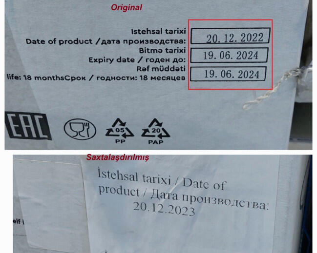 Bu mağaza məhsulların yararlılıq müddətini saxtalaşdırırmış