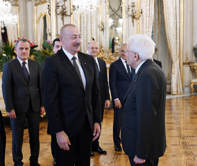 Prezident İlham Əliyevin Romada İtaliya Prezidenti ilə birgə işçi naharı olub