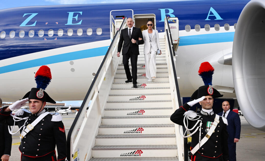 Prezident İlham Əliyev və Birinci xanım Mehriban Əliyeva Milan şəhərinə gəliblər