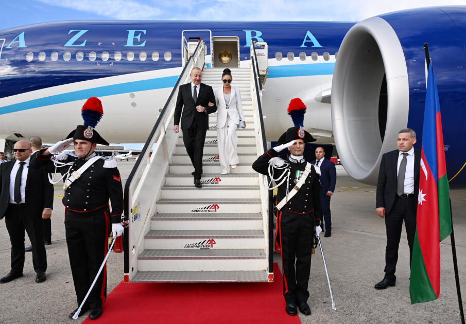 Prezident İlham Əliyev və Birinci xanım Mehriban Əliyeva Milan şəhərinə gəliblər