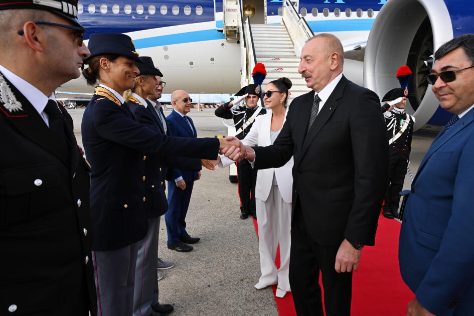 Prezident İlham Əliyev və Birinci xanım Mehriban Əliyeva Milan şəhərinə gəliblər