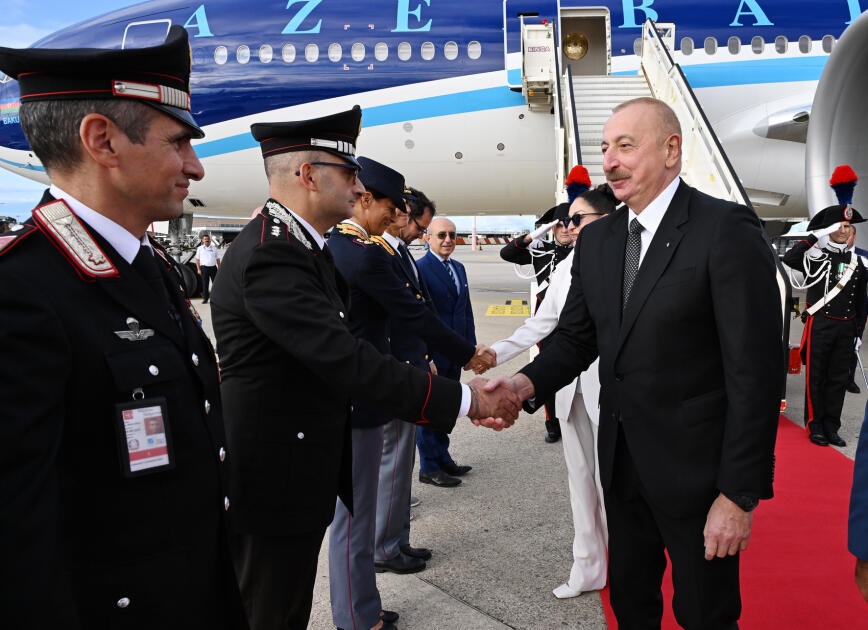 Prezident İlham Əliyev və Birinci xanım Mehriban Əliyeva Milan şəhərinə gəliblər