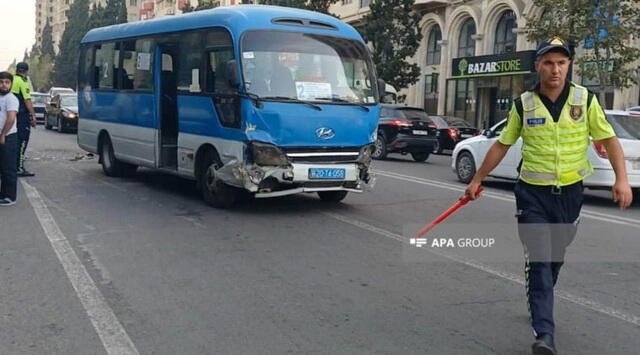 В Гяндже автобус протаранил 6 машин