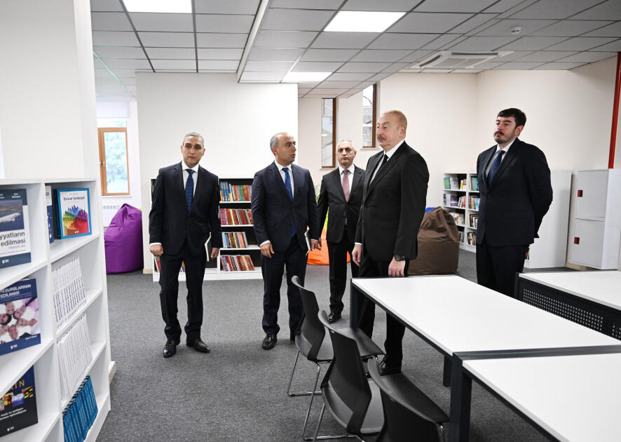 Президент Ильхам Алиев принял участие в открытии после ремонта Карабахского университета