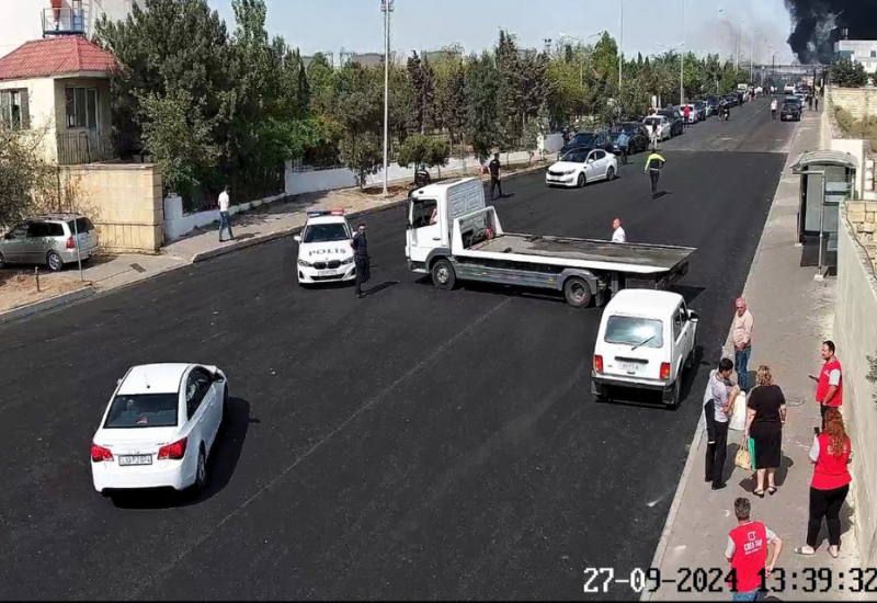 Крупный пожар в Баку