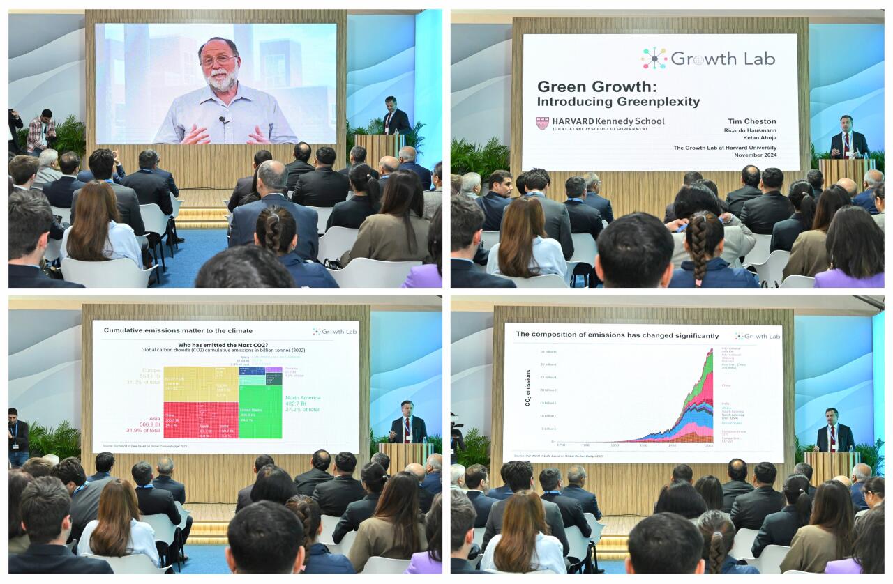COP29 çərçivəsində Yaşıl İnkişaf Portalı və Harvard Universitetin İnkişaf Laboratoriyası təqdim olunub