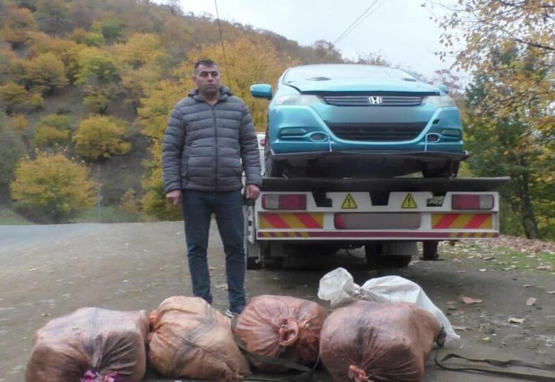 Narkotiklə dolu avtomobili evakuatorun üzərində Bakıya gətirənlər həbs olundu