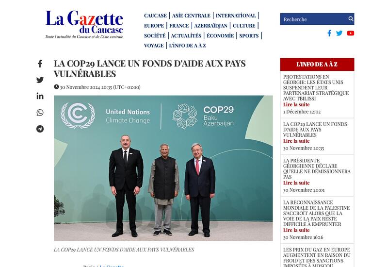 İtki və Zərərə Cavab Fondu Azərbaycanın COP29-dakı liderliyi sayəsində fəaliyyətə başladı