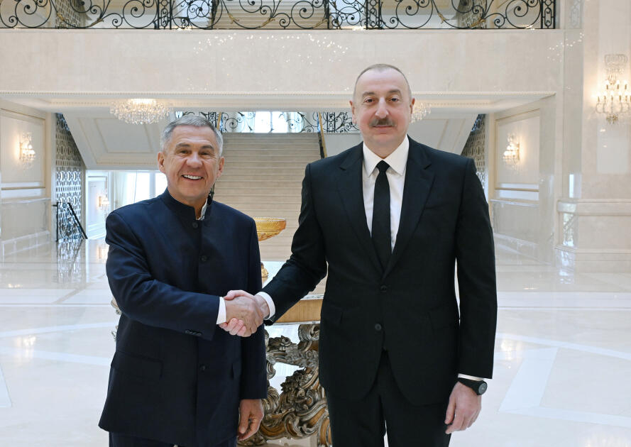 Президент Ильхам Алиев встретился с Раисом Республики Татарстан Российской Федерации