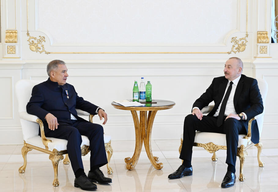 Президент Ильхам Алиев встретился с Раисом Республики Татарстан Российской Федерации