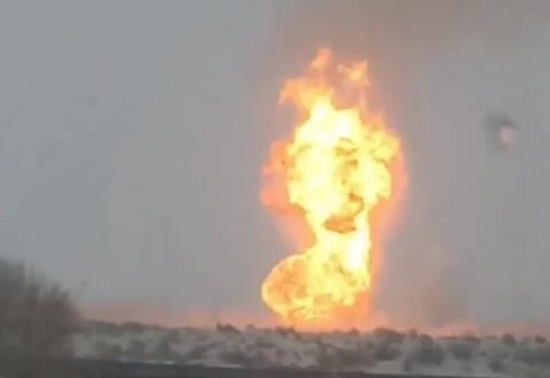 Пожар на магистральном газопроводе в Узбекистане