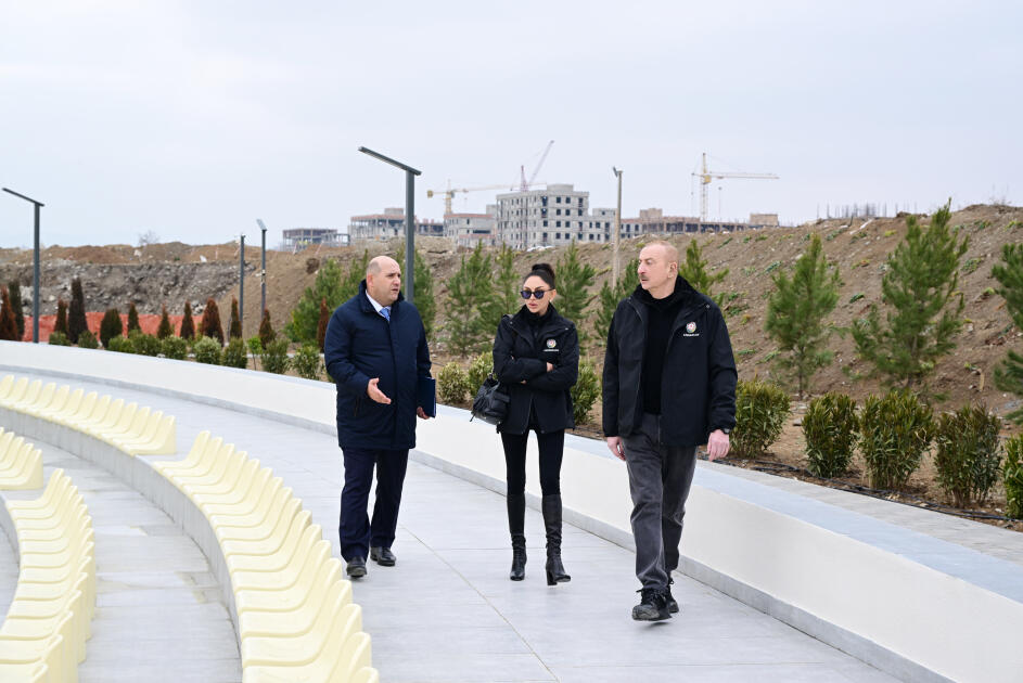 Prezident İlham Əliyev və Birinci xanım Mehriban Əliyeva Ağdam Muğam Mərkəzində görülən tikinti işləri ilə tanış olublar