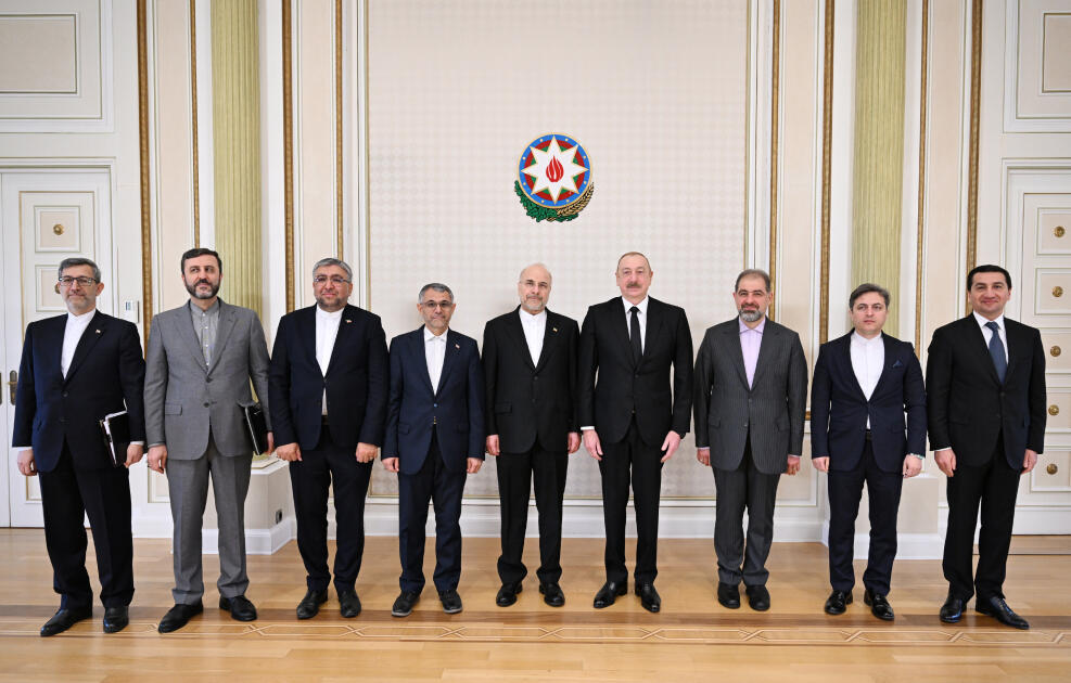 Prezident İlham Əliyev İran İslam Şurası Məclisinin sədrini qəbul edib