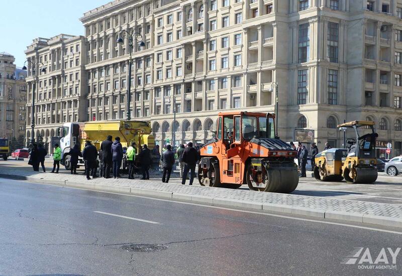 Heydər Əliyev prospektində avtonəqliyyat vasitələrinin hərəkəti bərpa olunub