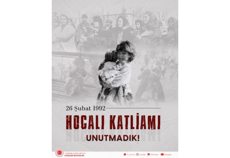 МИД Турции выразил соболезнования азербайджанскому народу в связи с 33-й годовщиной Ходжалинского геноцида