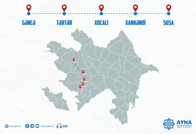 Sabahdan Gəncə–Şuşa müntəzəm avtobus reysi fəaliyyətə başlayır