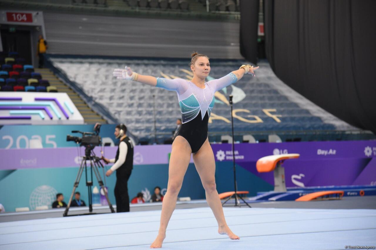 Bakıda idman gimnastikası üzrə Dünya Kubokunun 2 ci günü start götürüb