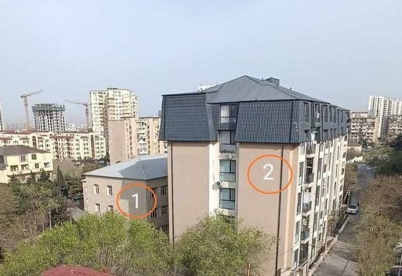 Bakıda məktəbin həyətində yaşayış binası tikiblər