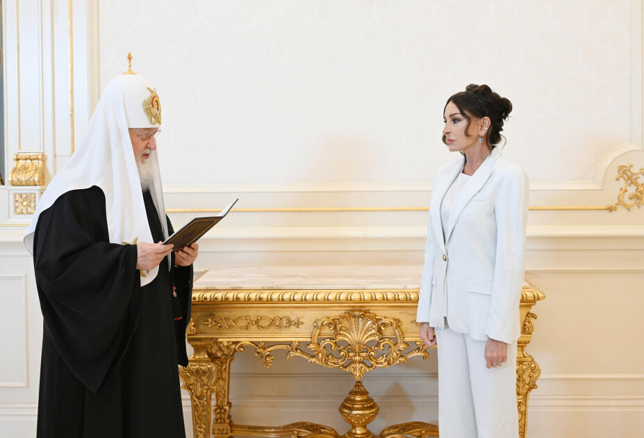 Президент Азербайджана Ильхам Алиев и Первая леди Мехрибан Алиева встретились с Патриархом Московским и всея Руси Кириллом