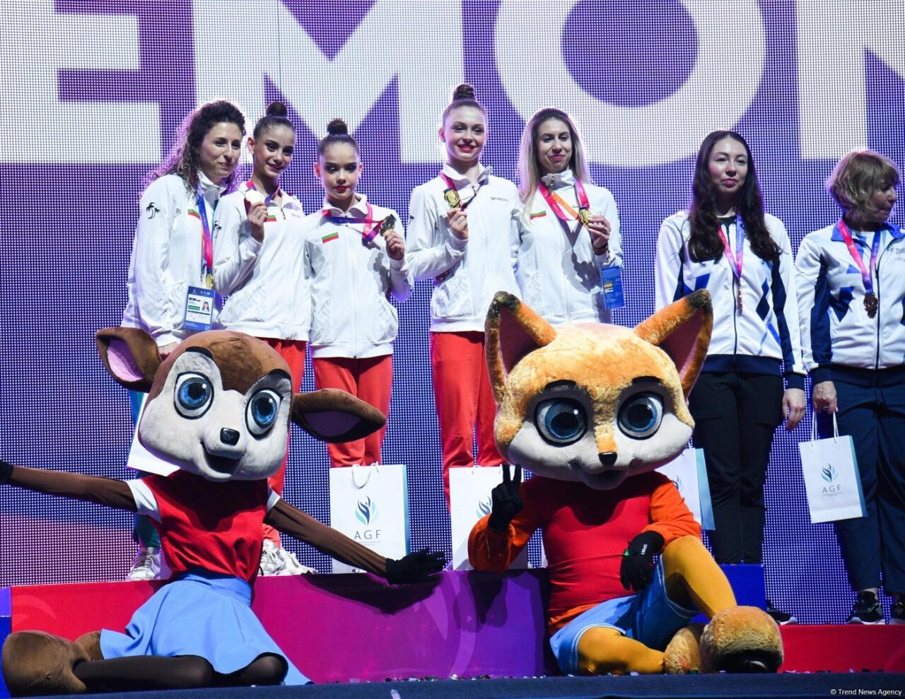 Bakıda keçirilən bədii gimnastika üzrə Avropa kubokunun üçüncü günündə növbəti qaliblər mükafatlandırılıb