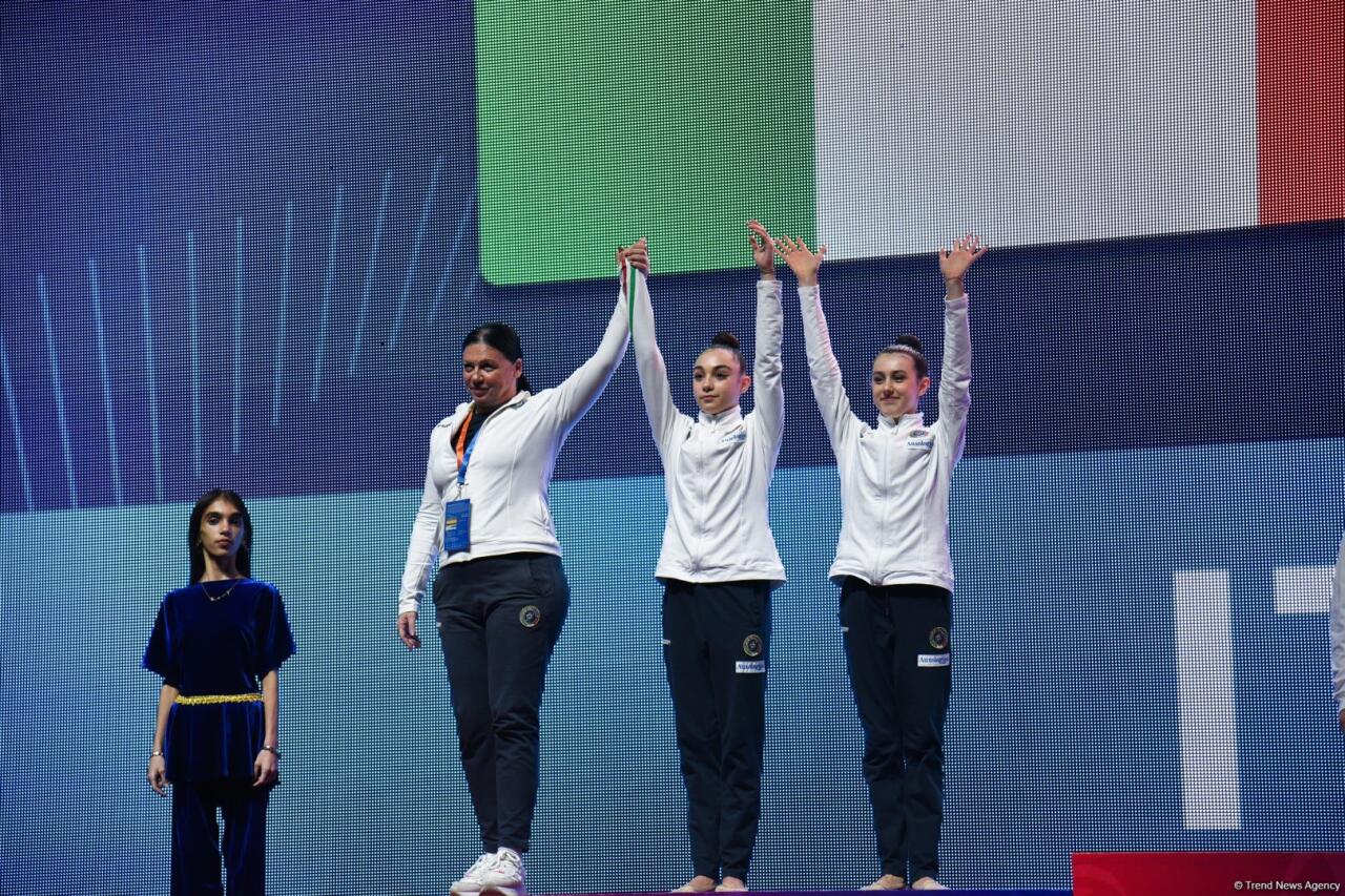 Bakıda keçirilən bədii gimnastika üzrə Avropa kubokunun üçüncü günündə növbəti qaliblər mükafatlandırılıb