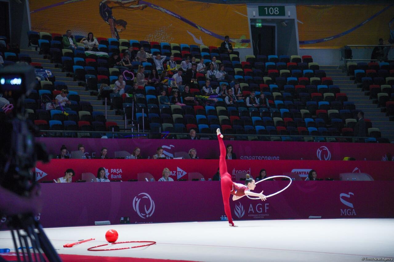 Bakıda keçirilən bədii gimnastika üzrə Avropa kubokunun üçüncü günündə növbəti qaliblər mükafatlandırılıb