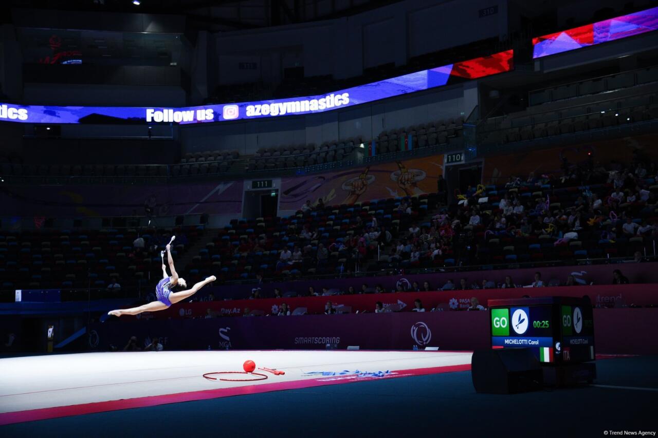 Bakıda keçirilən bədii gimnastika üzrə Avropa kubokunun üçüncü günündə növbəti qaliblər mükafatlandırılıb