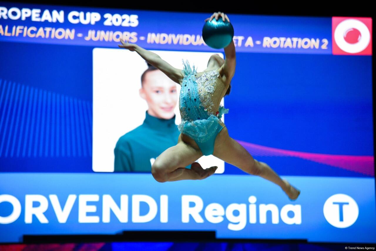 Bakıda keçirilən bədii gimnastika üzrə Avropa kubokunun üçüncü günündə növbəti qaliblər mükafatlandırılıb