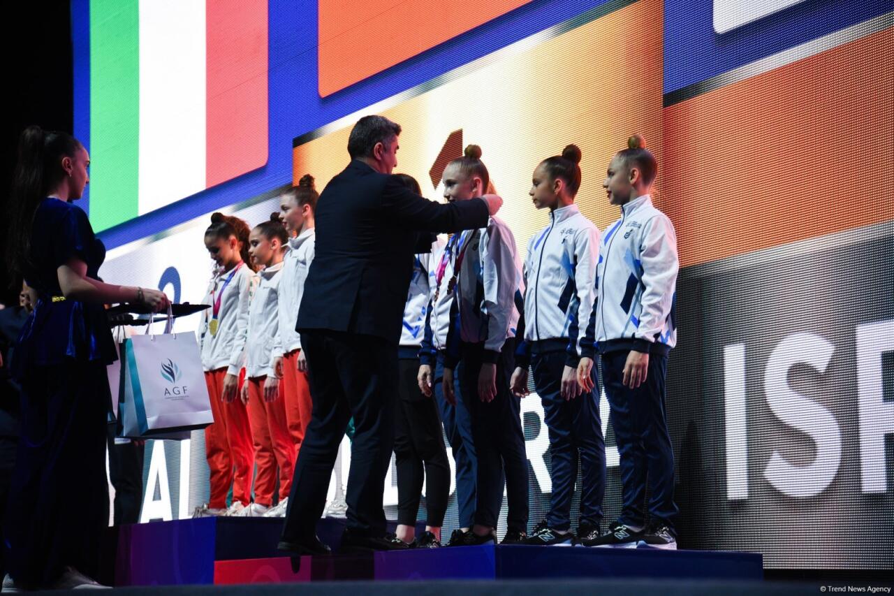 Bakıda keçirilən bədii gimnastika üzrə Avropa kubokunun üçüncü günündə növbəti qaliblər mükafatlandırılıb
