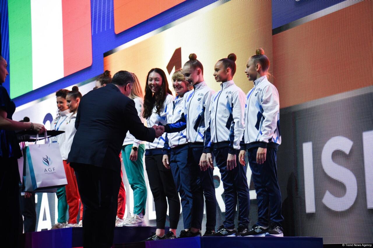 Bakıda keçirilən bədii gimnastika üzrə Avropa kubokunun üçüncü günündə növbəti qaliblər mükafatlandırılıb