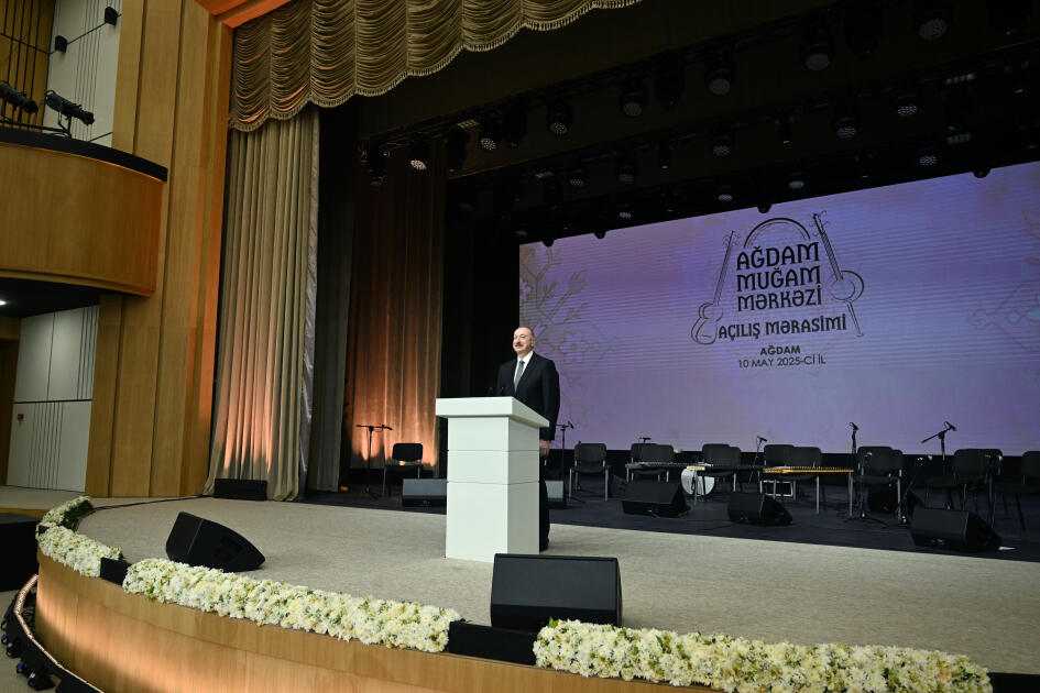 Prezident İlham Əliyev və birinci xanım Mehriban Əliyeva Ağdam Muğam Mərkəzinin açılışında iştirak ediblər