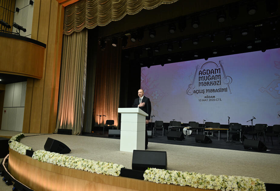 Prezident İlham Əliyev və birinci xanım Mehriban Əliyeva Ağdam Muğam Mərkəzinin açılışında iştirak ediblər