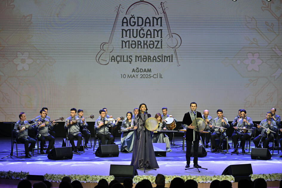 Prezident İlham Əliyev və birinci xanım Mehriban Əliyeva Ağdam Muğam Mərkəzinin açılışında iştirak ediblər