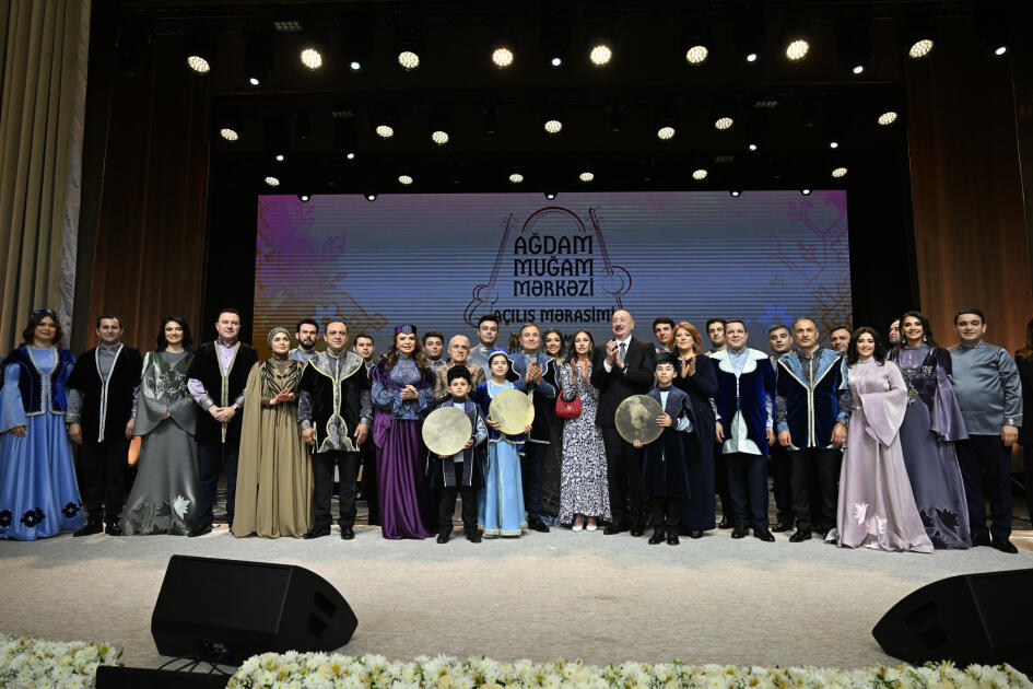 Prezident İlham Əliyev və birinci xanım Mehriban Əliyeva Ağdam Muğam Mərkəzinin açılışında iştirak ediblər