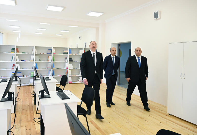 Президент Ильхам Алиев принял участие в открытии здания Кенгерлинской сельской полной средней школы в Агдамском районе