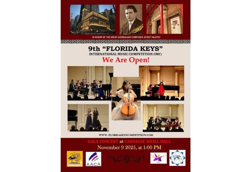 ABŞ-də Üzeyir Hacıbəylinin 140 illik yubileyinə həsr edilən IX “Florida Keys” Beynəlxalq Musiqi Müsabiqəsi