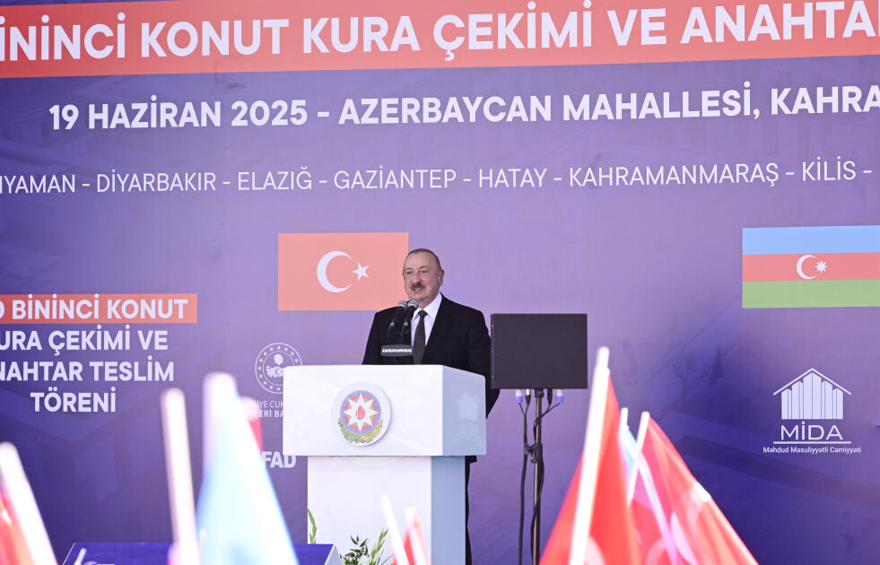 Prezident İlham Əliyev və Prezident Rəcəb Tayyib Ərdoğan Kahramanmaraşda “Azərbaycan” məhəlləsinin açılış mərasimində iştirak ediblər