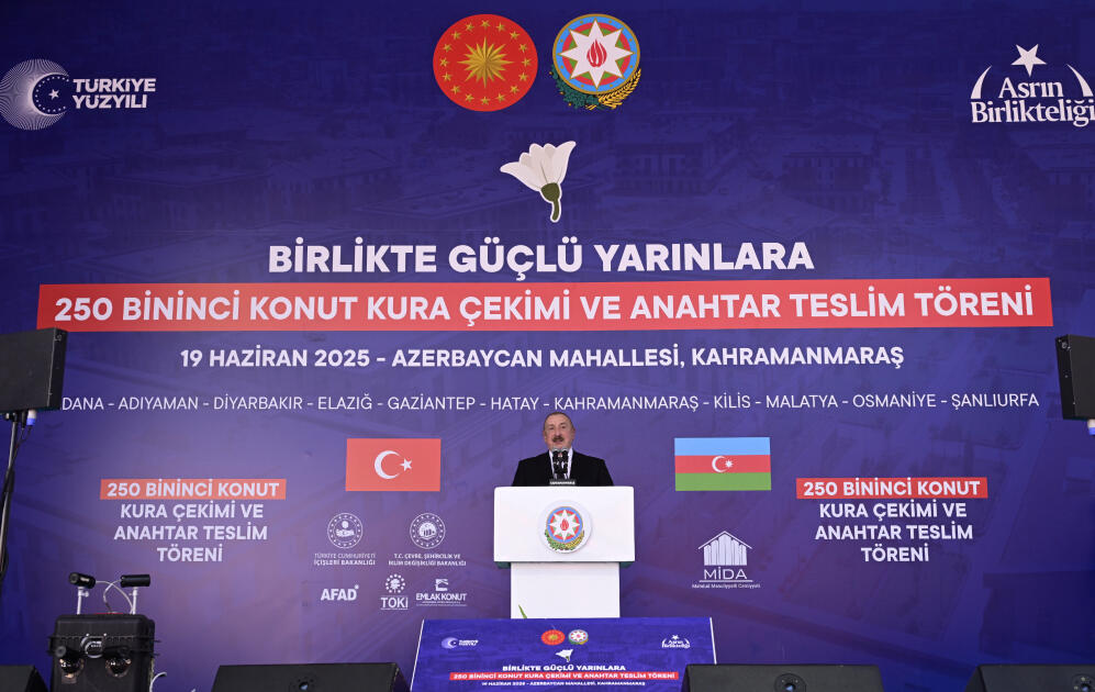 Prezident İlham Əliyev və Prezident Rəcəb Tayyib Ərdoğan Kahramanmaraşda “Azərbaycan” məhəlləsinin açılış mərasimində iştirak ediblər