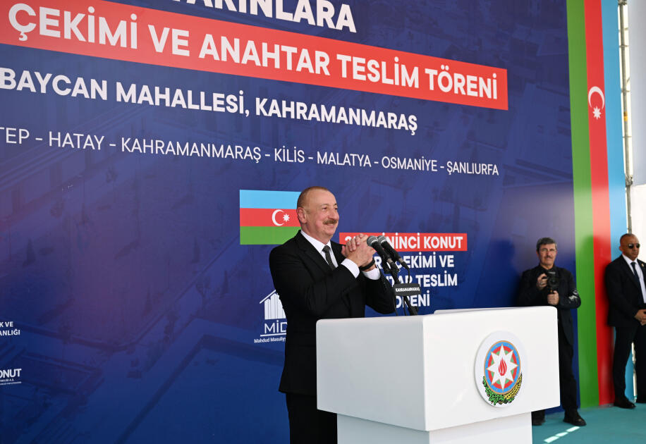 Prezident İlham Əliyev və Prezident Rəcəb Tayyib Ərdoğan Kahramanmaraşda “Azərbaycan” məhəlləsinin açılış mərasimində iştirak ediblər