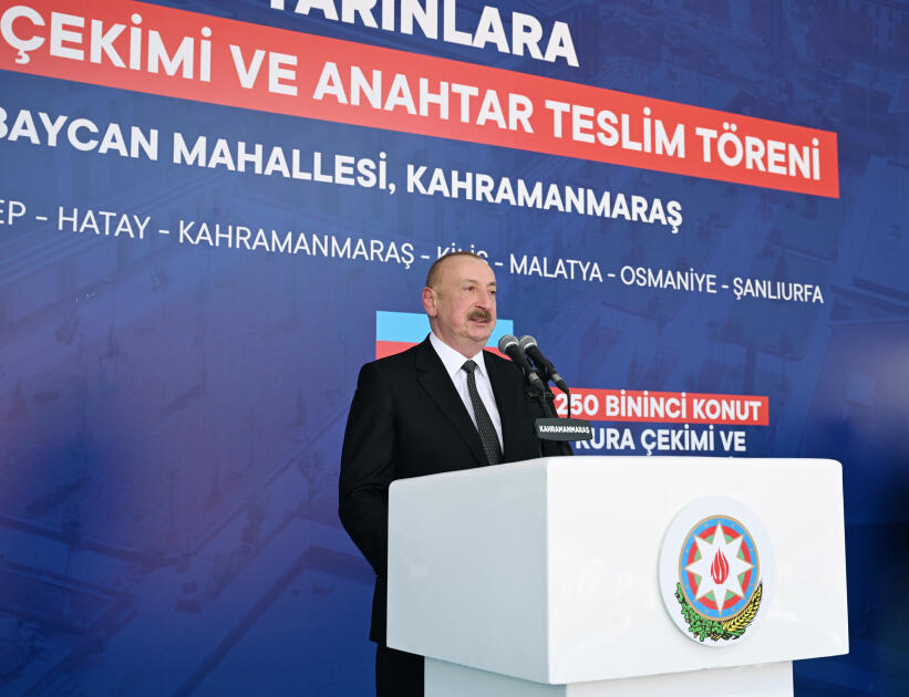 Prezident İlham Əliyev və Prezident Rəcəb Tayyib Ərdoğan Kahramanmaraşda “Azərbaycan” məhəlləsinin açılış mərasimində iştirak ediblər