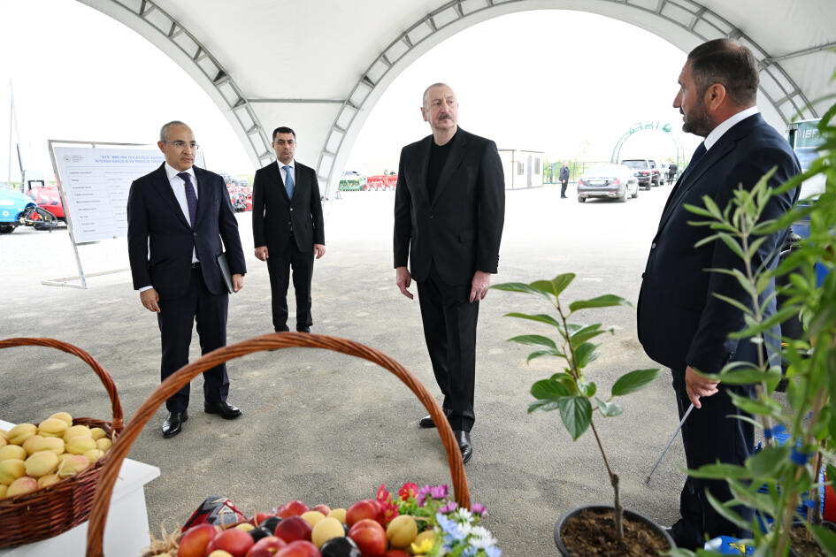 Президент Ильхам Алиев принял участие в открытии Евлахского пилотного агропарка