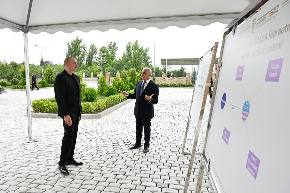 Prezident İlham Əliyev Yevlaxda Mərkəzi Aran Regional SCADA İdarəetmə Mərkəzinin açılışında iştirak edib