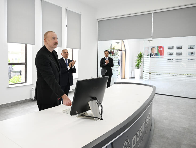 Prezident İlham Əliyev Yevlaxda Mərkəzi Aran Regional SCADA İdarəetmə Mərkəzinin açılışında iştirak edib