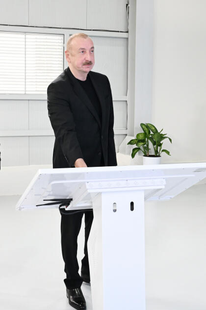 Prezident İlham Əliyev Yevlax şəhəri qumsüzgəc texnologiyalı sutəmizləyici qurğunun açılışında iştirak edib
